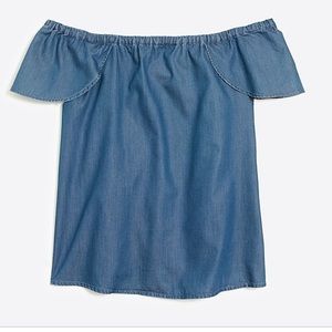 J crew chambray off the shoulder top